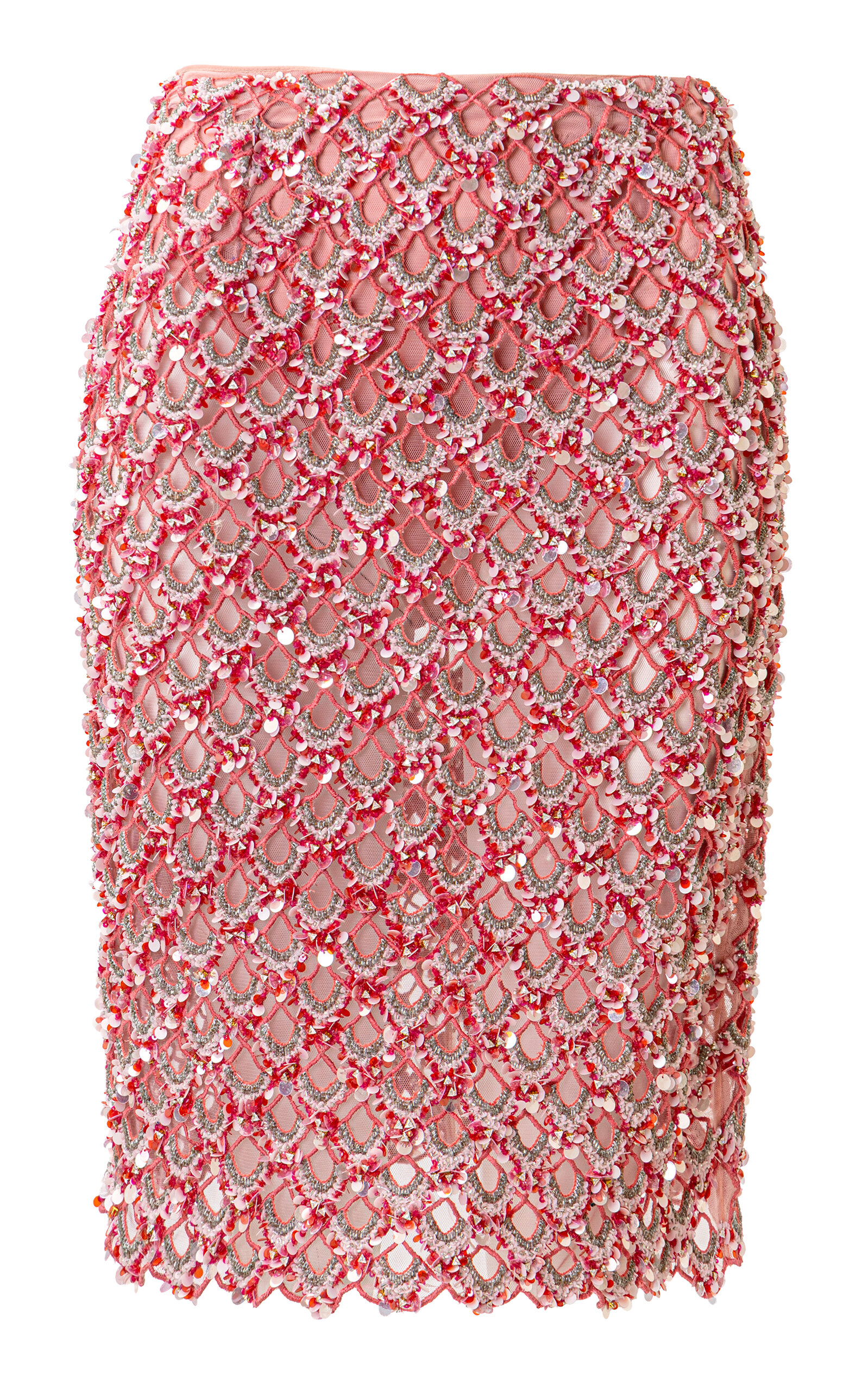 La Fuori La Fuori Coral Cascade Embellished Pencil Skirt
