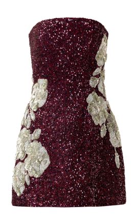 La Fuori La Fuori Embellished Strapless Mini Dress
