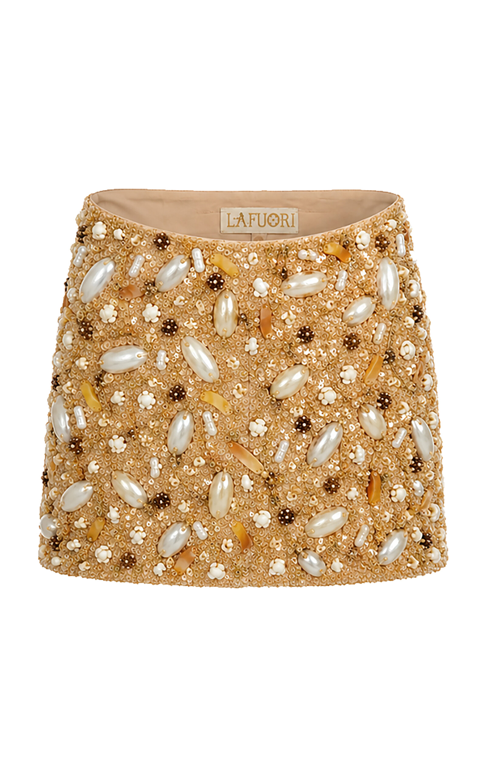 La Fuori La Fuori Golden Horizon Embellished Mini Skirt