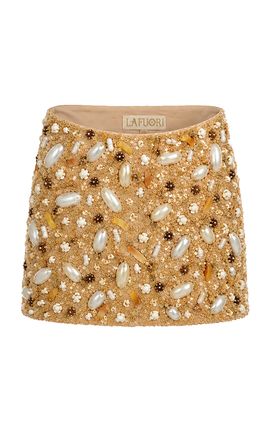 La Fuori La Fuori Golden Horizon Embellished Mini Skirt