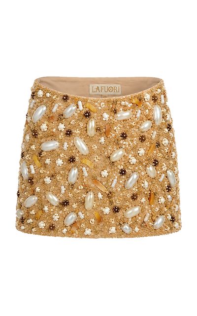 La Fuori La Fuori Golden Horizon Embellished Mini Skirt
