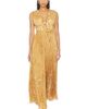 LA FUORI LA FUORI Honeydew Printed Draped Gown - 2