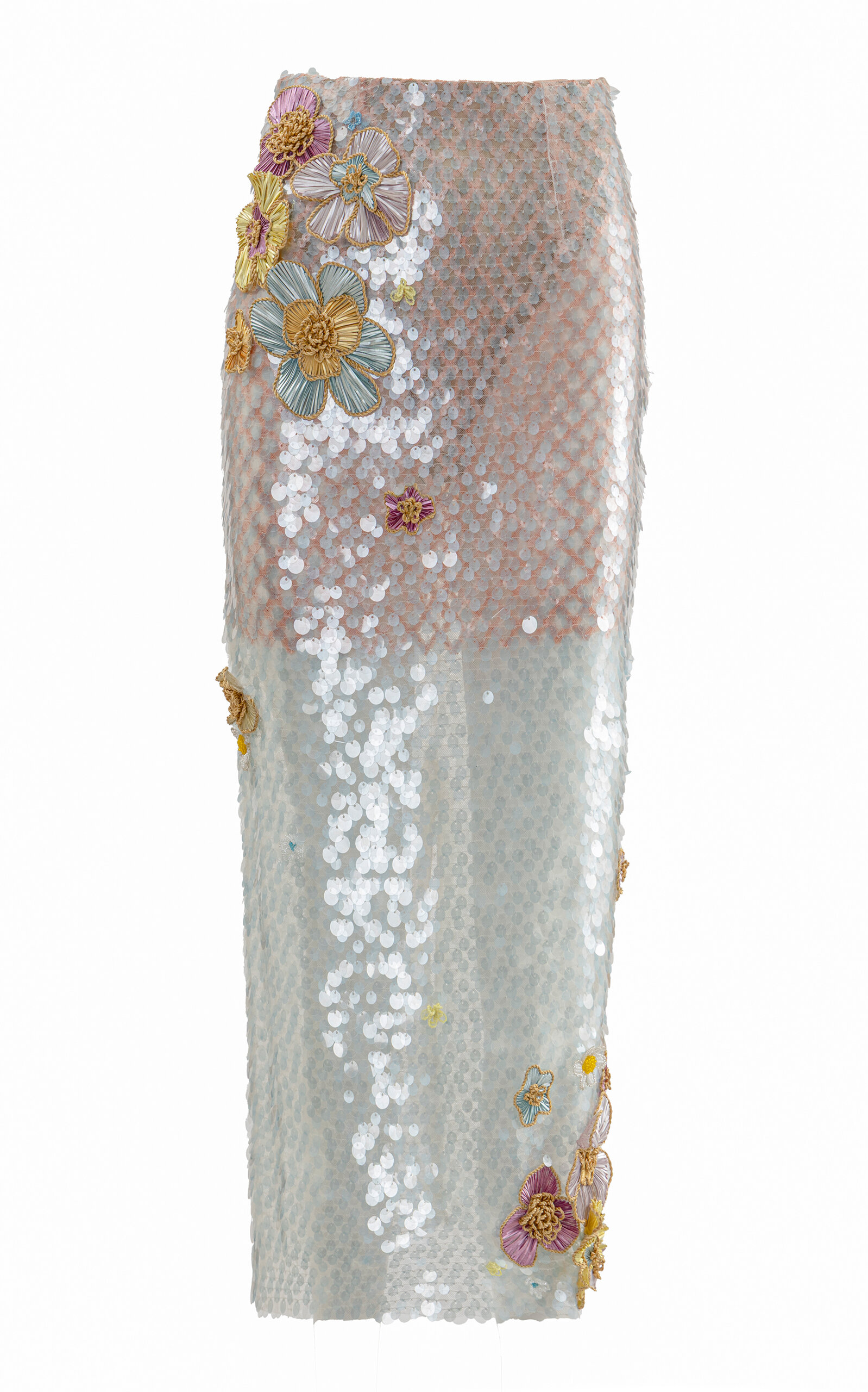 La Fuori La Fuori Ice Bloom Embellished Midi Skirt