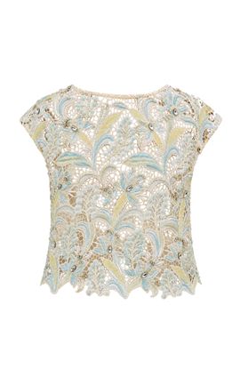 La Fuori La Fuori Jardin Palmier Cutwork Crop Top