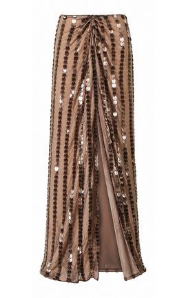 La Fuori La Fuori Midas Sand Cascade Maxi Skirt