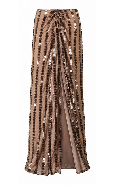La Fuori La Fuori Midas Sand Cascade Maxi Skirt