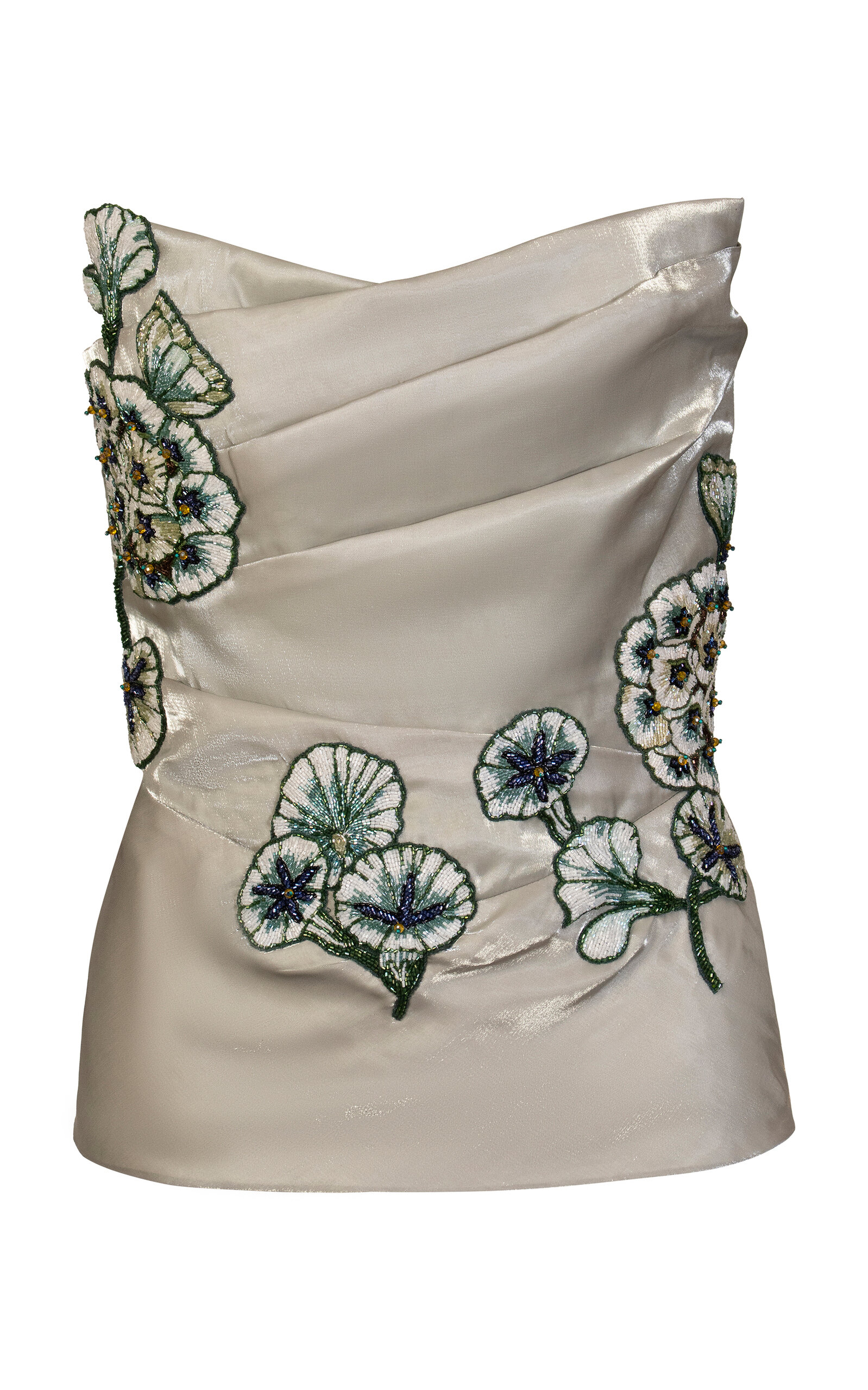 La Fuori La Fuori Minted Sage Embroidered Corset Green XXL