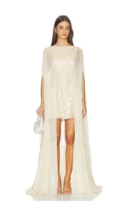 LA FUORI LA FUORI Moonlit Floral Tulle Dress