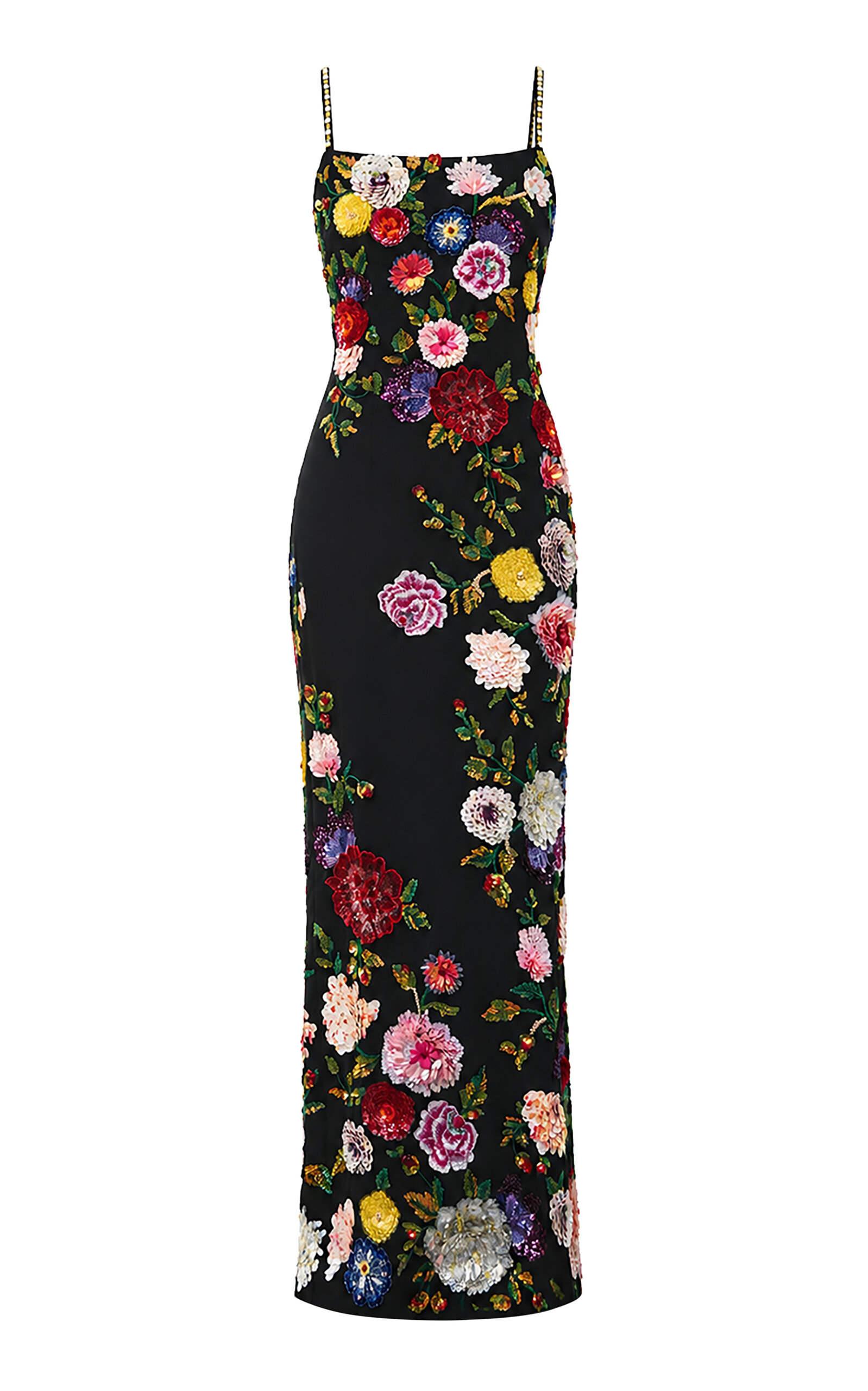 La Fuori La Fuori Noir Jardin Embellished Slip Dress