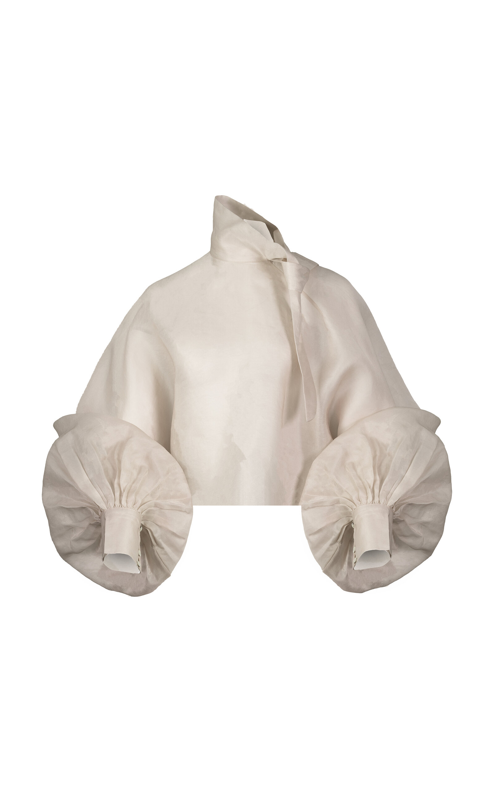 La Fuori La Fuori Pearl TieUp Silk Top White 3XL