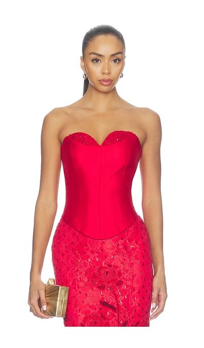 LA FUORI Red Siren Corset Top