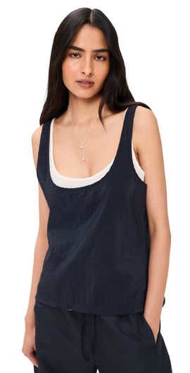 La Ligne La Ligne Double Layer Scoop Tank Navy/Ivory
