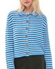 La Ligne La Ligne Fine Line Mini Marina Cardigan Cerulean/Ivory - 1