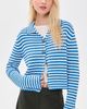 La Ligne La Ligne Fine Line Mini Marina Cardigan Cerulean/Ivory - 2