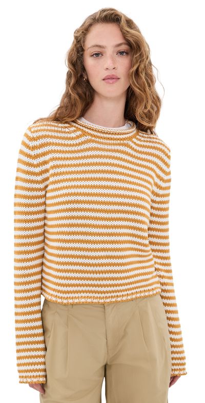 La Ligne La Ligne Fine Line Mini Marina Sweater Butterscotch/Ivory