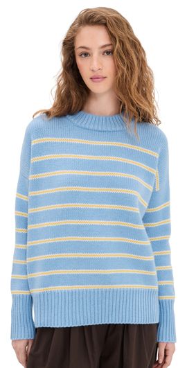 La Ligne La Ligne Fineline Stripe Marin Sweater Chambray Blue/Butter Yellow/Cr