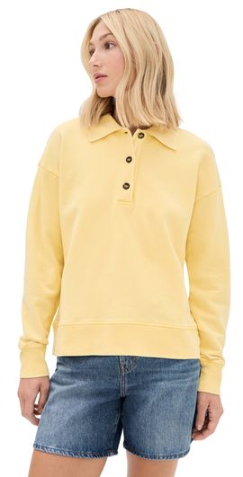 La Ligne La Ligne Garment Washed Howard Polo Butter