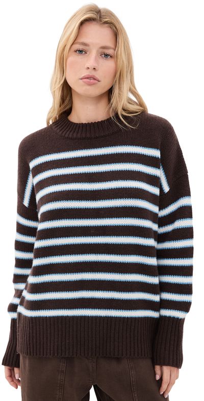 La Ligne La Ligne Marin Sweater Chocolate/Ivory/Cerulean