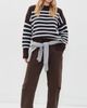 La Ligne La Ligne Marin Sweater Chocolate/Ivory/Cerulean - 5