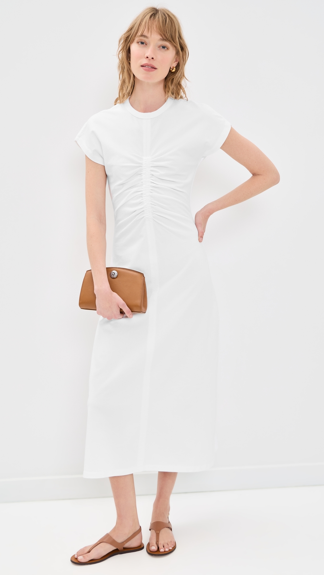 la ligne white dress x Erin Walsh Anne Dress, XL | Ivory | Women's Dresses | Cotton button placket that can be opened for a dramatic Baldini Dress, XS | Sand