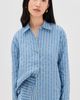 La Ligne La Ligne Oversized Button Down Shirt Chambray Stripe - 2