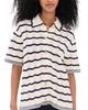 La Ligne La Ligne Oversized Short Sleeve Shirt Cream/Navy - 1