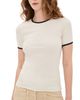 La Ligne La Ligne Ringer Le'Rib Tee Cream/Black - 1
