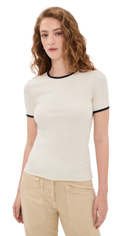 La Ligne La Ligne Ringer Le'Rib Tee Cream/Black