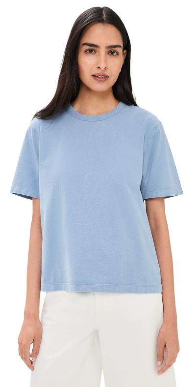 La Ligne La Ligne Short Sleeve Boyfriend Tee Garment Wash Chambray