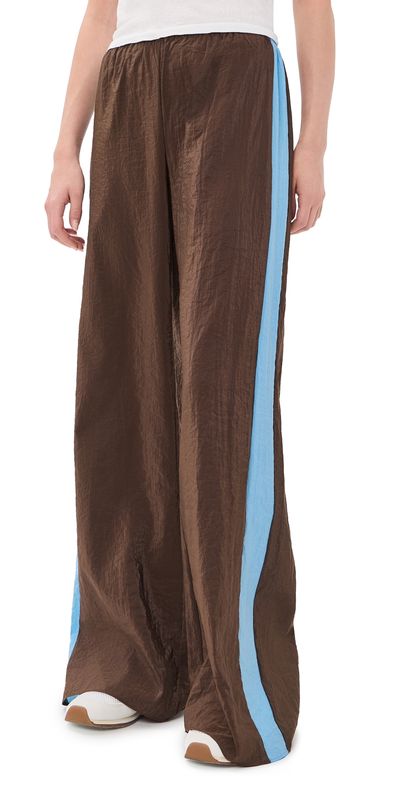 La Ligne La Ligne Side Stripe Colby Pants Chocolate/Cerulean