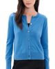 La Ligne La Ligne Solid Lean Lines Cashmere Cardigan Cerulean - 1