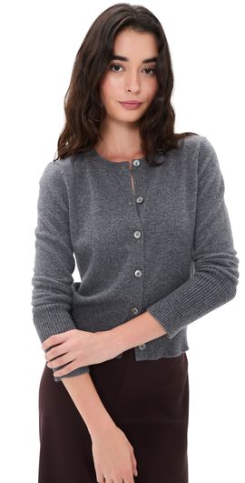 La Ligne La Ligne Solid Lean Lines Cashmere Cardigan Grey