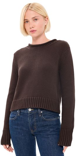 La Ligne La Ligne Solid Mini Marina Sweater Chocolate