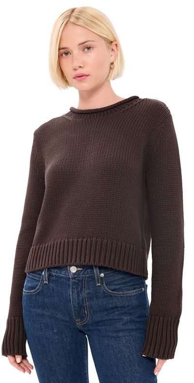 La Ligne La Ligne Solid Mini Marina Sweater Chocolate