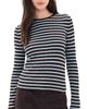 La Ligne La Ligne Striped Fitted Sweater Chocolate/Sky - 1