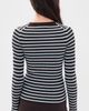 La Ligne La Ligne Striped Fitted Sweater Chocolate/Sky - 3
