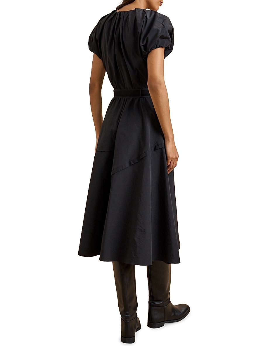 long sleeve a line dress mini Gabella Dark Green Long Sleeve A-line Mini Dress with Crystal Trim (Archive  Sale)