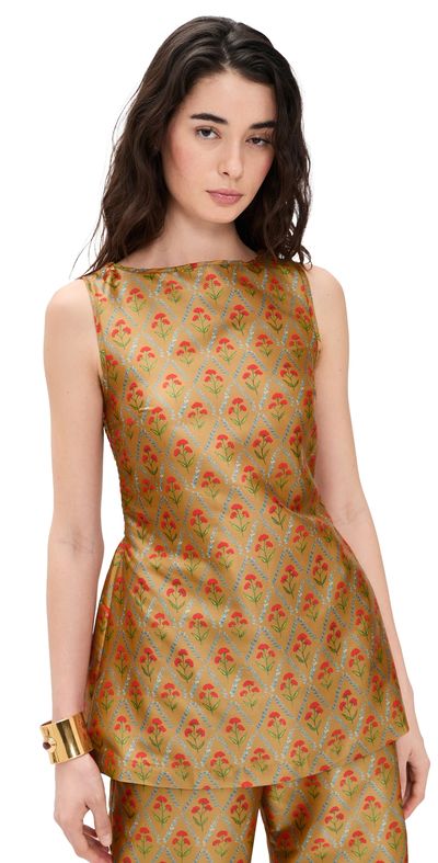 La Maregold La Maregold Celine Top Lattice Floral Khaki