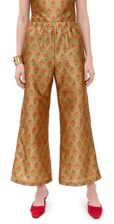 La Maregold La Maregold Nicole Pants Lattice Floral Khaki