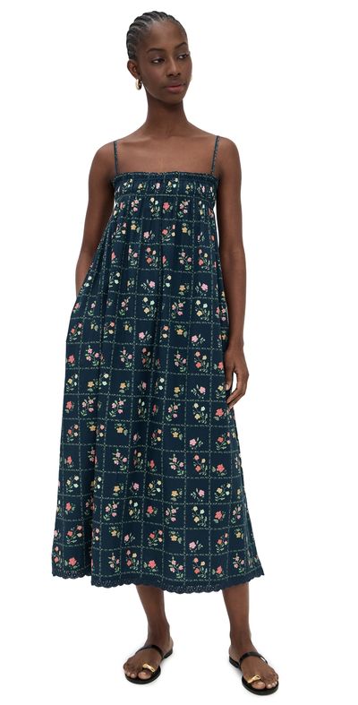 La Maregold La Maregold Sammy Dress Navy Floral Grid