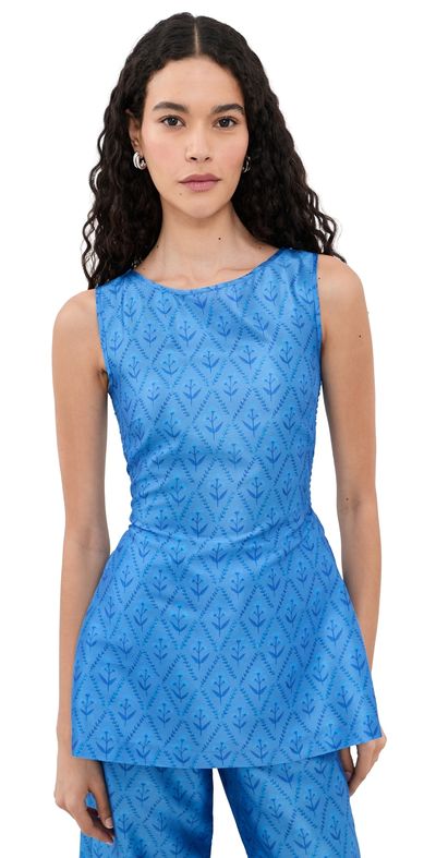 La Maregold La Maregold The Celine Top Sapphire Lattice Floral