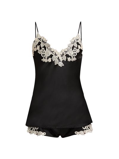 La Perla Women's Lace-Trim Silk Pajamas
