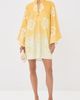 La Vie Style House La Vie Style House Sequin Hawaiian Flower Mini Caftan Yellow & White One - 5