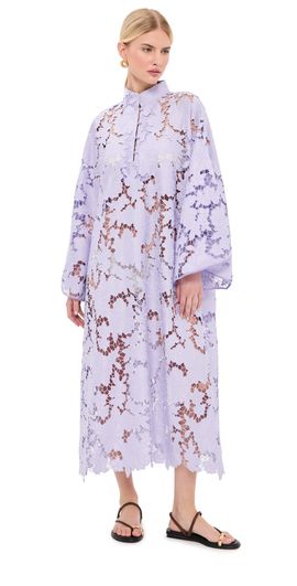 La Vie Style House La Vie Style House Violet Floral Flat Lace Maxi Caftan Violet One