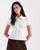 Laagam Laagam Arlie fitted short sleeve shirt in white stripes - 1