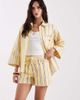 Laagam Laagam Caos poplin boxer shorts in buttermilk stripes - part of a set-Yellow - 1