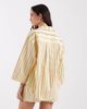 Laagam Laagam Caos poplin shirt in buttermilk stripes - part of a set-Yellow - 4