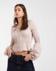 Laagam Laagam dalia puff sleeve long sleeve blouse in light pink - 1