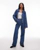 Laagam LAAGAM dallas turn-up wide leg jeans in indigo - part of a set-Blue - 1