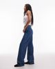 Laagam LAAGAM dallas turn-up wide leg jeans in indigo - part of a set-Blue - 2